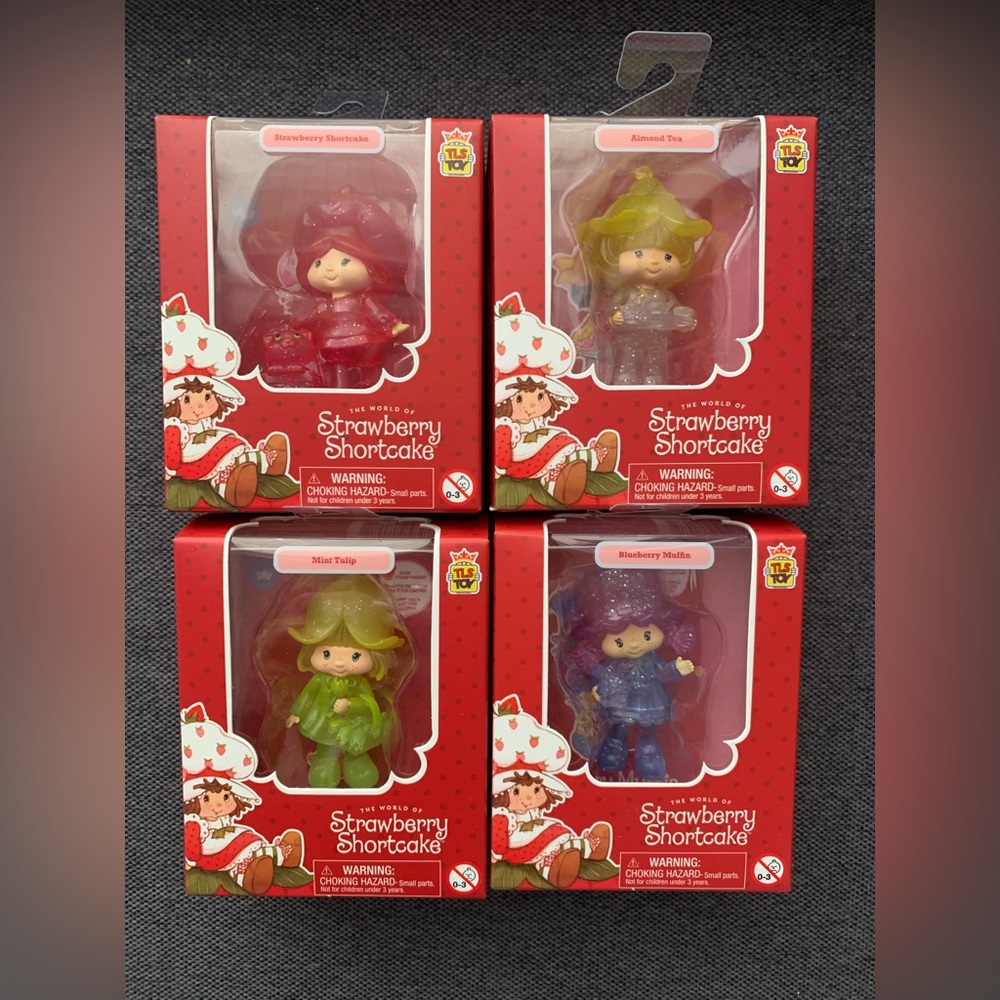RARE LOT OF 4 CHASE SERIES 2 STRAWBERRY SHORTCAKE TLS CHEEBEE FIGURES—HTF!! NEW!